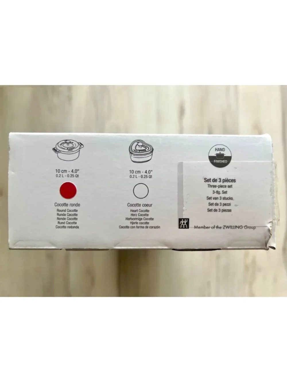 Red Staub Ceramic Mini Cocotte Dutch Oven Ramekin 3-Piece Set 10cm NWT - Picture 5 of 9
